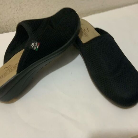 Fly Flot Black Clogs Shoes Women's Size 7 Made in Italy - Picture 4 of 6